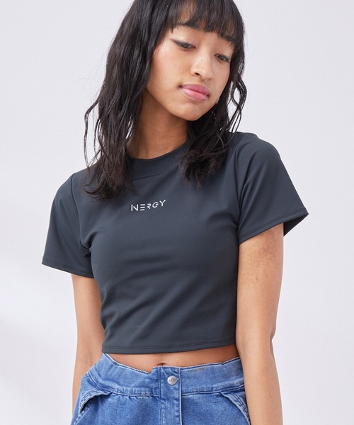 NERGY（ナージー）の「【skin wear】UV & 水陸両用 & 保湿 CREORAカップ付きTシャツ（Tシャツ/カットソー・レディース・ブルー/ブラック・M/S）」の2枚目の写真