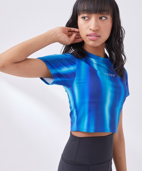 NERGY（ナージー）の「【skin wear】UV & 水陸両用 & 保湿 CREORAカップ付きTシャツ（Tシャツ/カットソー・レディース・ブルー/ブラック・M/S）」の18枚目の写真
