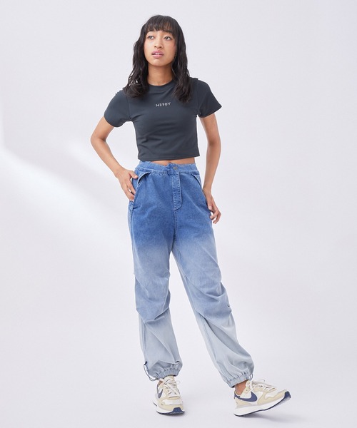 NERGY（ナージー）の「【skin wear】UV & 水陸両用 & 保湿 CREORAカップ付きTシャツ（Tシャツ/カットソー・レディース・ブルー/ブラック・M/S）」の10枚目の写真