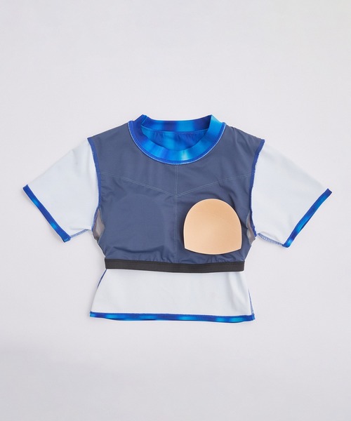 NERGY（ナージー）の「【skin wear】UV & 水陸両用 & 保湿 CREORAカップ付きTシャツ（Tシャツ/カットソー・レディース・ブルー/ブラック・M/S）」の16枚目の写真