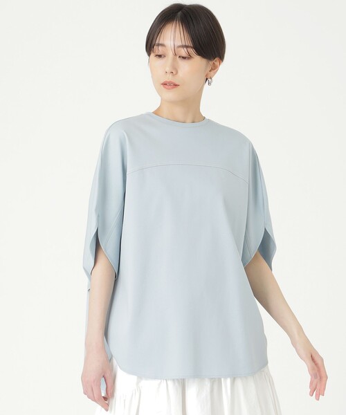 CAST:(キャストコロン)の「【接触冷感】サークルフォルムカットソー(Tシャツ/カットソー・レディース・ブルー系その他2/ブラック/ホワイト・M)」の3枚目の写真