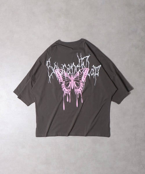 RE730（アールイーセブンサーティー）の「Printed dolman T-shirt / プリントドルマンTシャツ unisex（Tシャツ/カットソー・メンズ・チャコール/ブラック/ホワイト・M/L）」の10枚目の写真