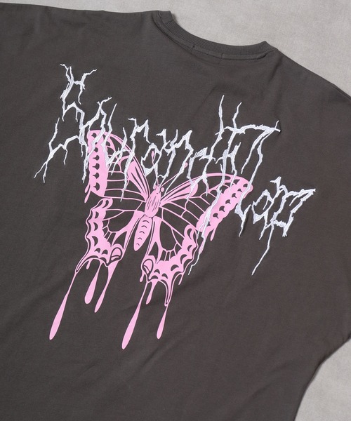 RE730（アールイーセブンサーティー）の「Printed dolman T-shirt / プリントドルマンTシャツ unisex（Tシャツ/カットソー・メンズ・チャコール/ブラック/ホワイト・M/L）」の15枚目の写真