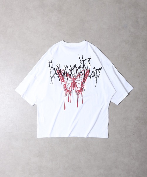 RE730（アールイーセブンサーティー）の「Printed dolman T-shirt / プリントドルマンTシャツ unisex（Tシャツ/カットソー・メンズ・チャコール/ブラック/ホワイト・M/L）」の5枚目の写真