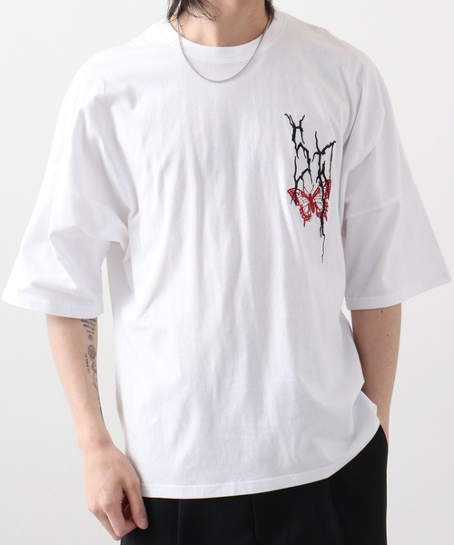 RE730（アールイーセブンサーティー）の「Printed dolman T-shirt / プリントドルマンTシャツ unisex（Tシャツ/カットソー・メンズ・チャコール/ブラック/ホワイト・M/L）」の18枚目の写真