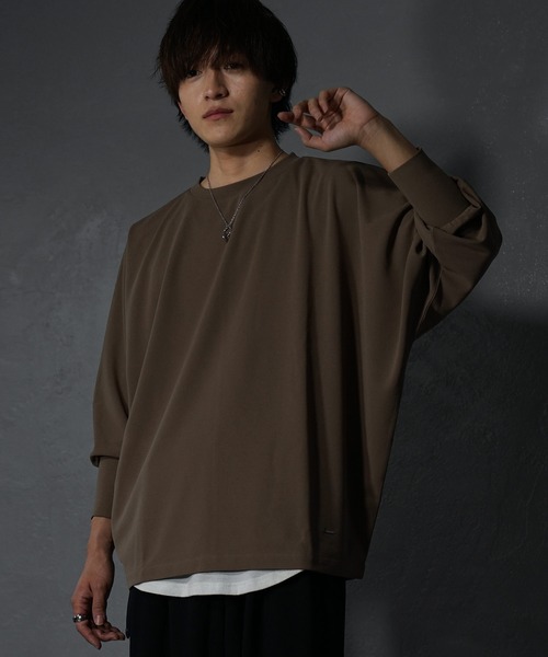 ヴェリテクール”ドルマンロングスリーブTシャツ・ブラウン ワッフル