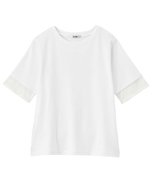 GeeRA(ジーラ)の「綿100%袖シアー切替シルケットTシャツ(Tシャツ/カットソー・レディース・オフホワイト/ブラック/その他・MEDIUM/LARGE)」の19枚目の写真