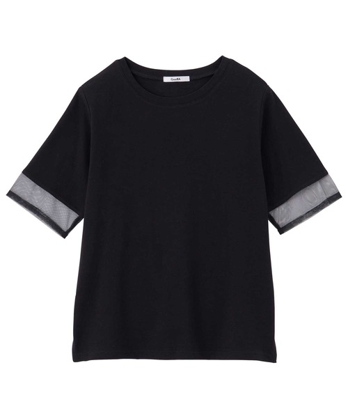 GeeRA(ジーラ)の「綿100%袖シアー切替シルケットTシャツ(Tシャツ/カットソー・レディース・オフホワイト/ブラック/その他・MEDIUM/LARGE)」の20枚目の写真