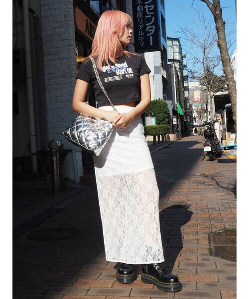 EVRIS（エヴリス）の「Get a Head クロップドTシャツ（Tシャツ/カットソー・レディース・イエロー/ブラック/ホワイト・FREE）」の16枚目の写真