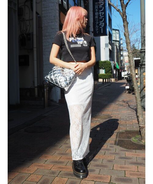 EVRIS（エヴリス）の「Get a Head クロップドTシャツ（Tシャツ/カットソー・レディース・イエロー/ブラック/ホワイト・FREE）」の17枚目の写真