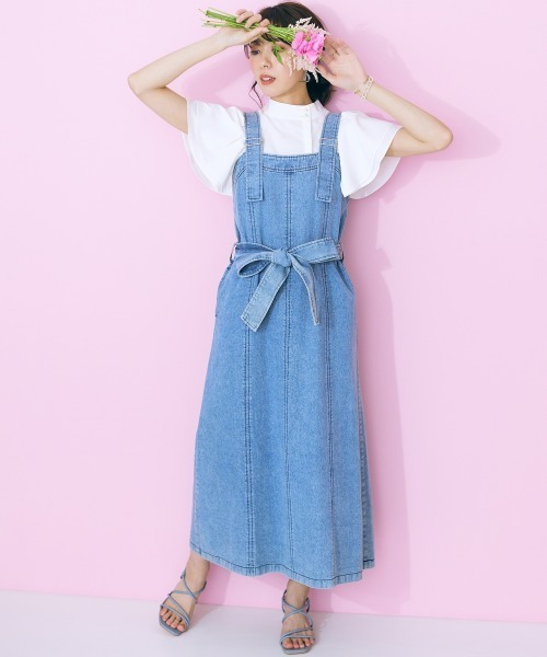 marun（マルン）の「＜大きいサイズ＞ スタンドカラーフレアブラウス marun（シャツ/ブラウス・レディース・ピンクベージュ/サックスブルー/オフホワイト・4L/5L/L/LL/3L）」の7枚目の写真