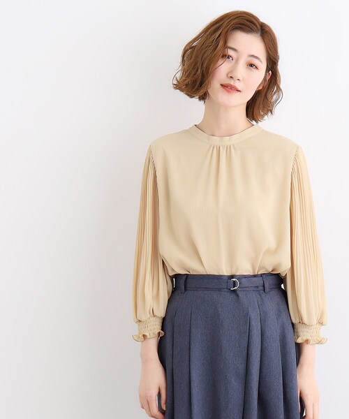 grove(グローブ)の「◆前後2WAY楊柳シャーリングブラウス(シャツ/ブラウス・レディース・オフホワイト/ブラック/イエロー系その他・03/02/01/04/05)」の3枚目の写真