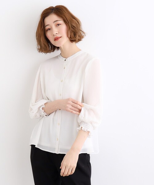 grove(グローブ)の「◆前後2WAY楊柳シャーリングブラウス(シャツ/ブラウス・レディース・オフホワイト/ブラック/イエロー系その他・03/02/01/04/05)」の16枚目の写真