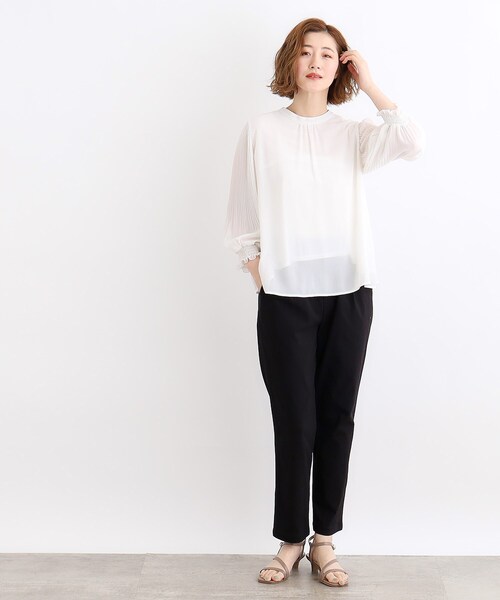 grove(グローブ)の「◆前後2WAY楊柳シャーリングブラウス(シャツ/ブラウス・レディース・オフホワイト/ブラック/イエロー系その他・03/02/01/04/05)」の14枚目の写真