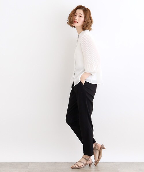 grove(グローブ)の「◆前後2WAY楊柳シャーリングブラウス(シャツ/ブラウス・レディース・オフホワイト/ブラック/イエロー系その他・03/02/01/04/05)」の12枚目の写真