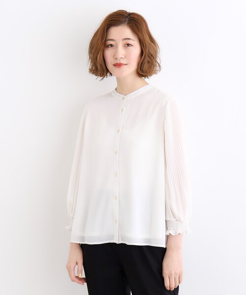 grove(グローブ)の「◆前後2WAY楊柳シャーリングブラウス(シャツ/ブラウス・レディース・オフホワイト/ブラック/イエロー系その他・03/02/01/04/05)」の9枚目の写真