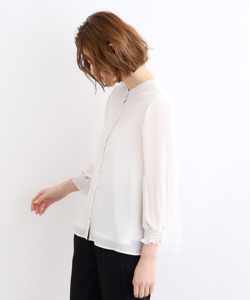 grove(グローブ)の「◆前後2WAY楊柳シャーリングブラウス(シャツ/ブラウス・レディース・オフホワイト/ブラック/イエロー系その他・03/02/01/04/05)」の8枚目の写真