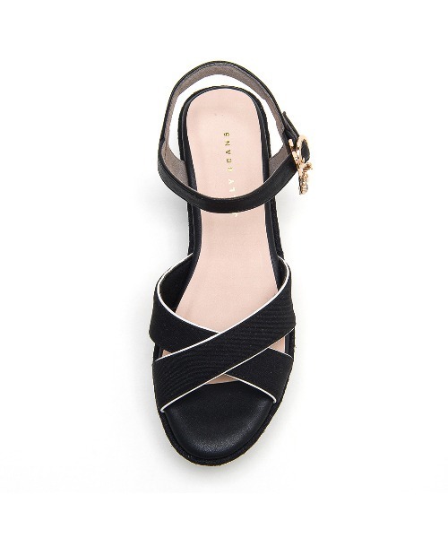 JELLY BEANS（ジェリービーンズ）の「2WAYチャーム付きストラップウエッジサンダル<ふわさら>(204-32969)JELLY BEANS(ジェリービーンズ)（サンダル・レディース・ライトグリーン/ブラック/ライトベージュ・L/M/S/SS/LL）」の10枚目の写真