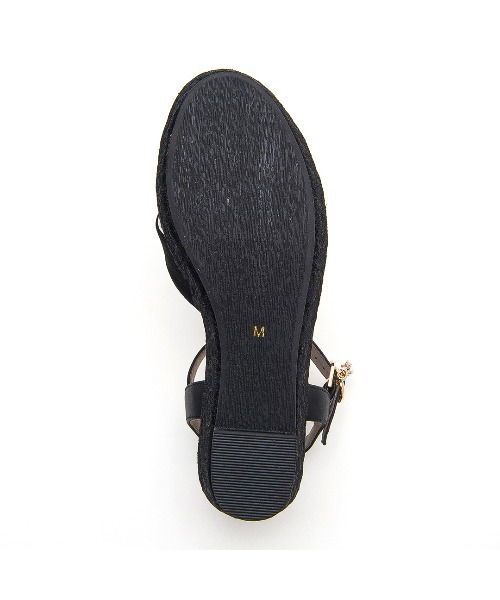 JELLY BEANS（ジェリービーンズ）の「2WAYチャーム付きストラップウエッジサンダル<ふわさら>(204-32969)JELLY BEANS(ジェリービーンズ)（サンダル・レディース・ライトグリーン/ブラック/ライトベージュ・L/M/S/SS/LL）」の11枚目の写真