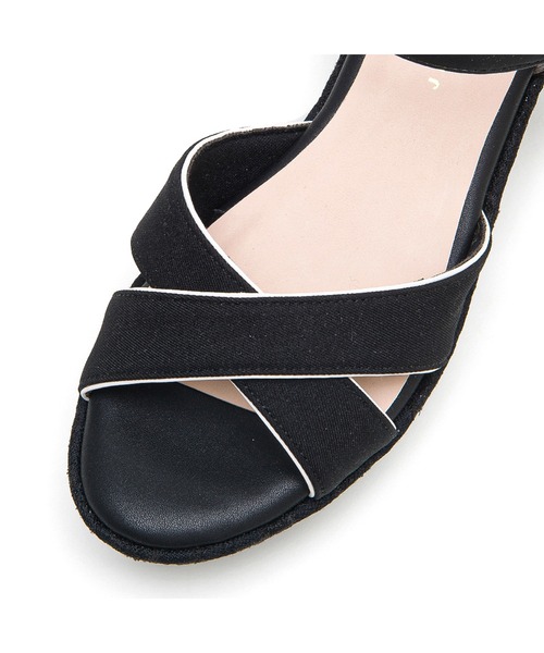 JELLY BEANS（ジェリービーンズ）の「2WAYチャーム付きストラップウエッジサンダル<ふわさら>(204-32969)JELLY BEANS(ジェリービーンズ)（サンダル・レディース・ライトグリーン/ブラック/ライトベージュ・L/M/S/SS/LL）」の13枚目の写真