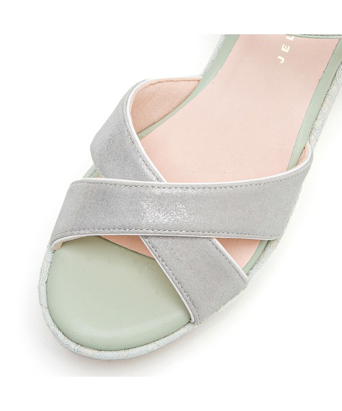 JELLY BEANS（ジェリービーンズ）の「2WAYチャーム付きストラップウエッジサンダル<ふわさら>(204-32969)JELLY BEANS(ジェリービーンズ)（サンダル・レディース・ライトグリーン/ブラック/ライトベージュ・L/M/S/SS/LL）」の15枚目の写真