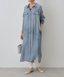 相談中タグ付き　ビアズリー　シフォン　ロング　デニム　ワンピース　フリル Amazon.co.jp: [BEARDSLEY] [ビアズリー] シフォンデニム