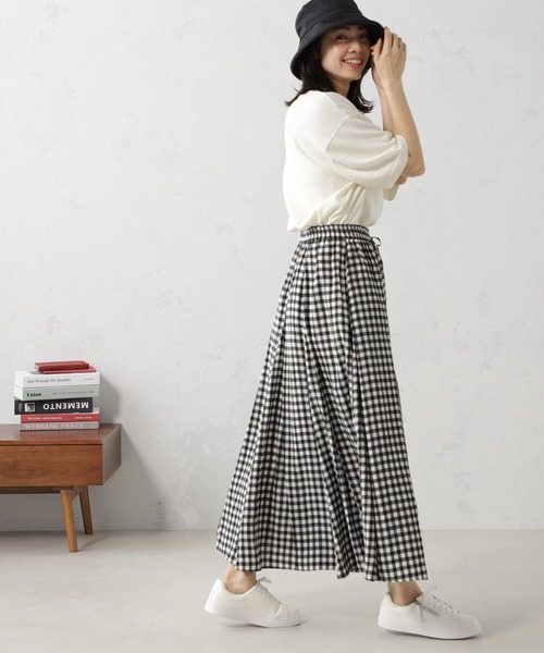 FOUND GOOD(ファウンドグッド)の「サラツヤフレアスカート(スカート・レディース・イエロー系5/グレー系8/グレー系1/アイボリー/グレー系・M/S/L)」の3枚目の写真