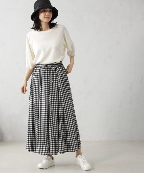 FOUND GOOD(ファウンドグッド)の「サラツヤフレアスカート(スカート・レディース・イエロー系5/グレー系8/グレー系1/アイボリー/グレー系・M/S/L)」の11枚目の写真