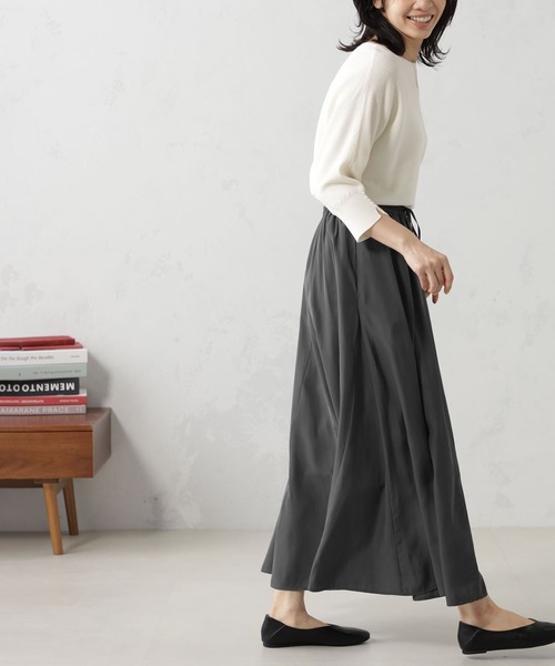 FOUND GOOD(ファウンドグッド)の「サラツヤフレアスカート(スカート・レディース・イエロー系5/グレー系8/グレー系1/アイボリー/グレー系・M/S/L)」の20枚目の写真