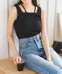 セール】UNEVENNESS CHECK TUNIC TOP（キャミソール）｜Ameri（アメリ