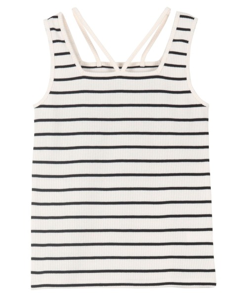 KOBE LETTUCE（コウベレタス）の「前後2wayホルタータンクトップ（タンクトップ・レディース・グレイッシュベージュ/ブラック/ホワイト×ブラック/ナチュラル・M）」の9枚目の写真