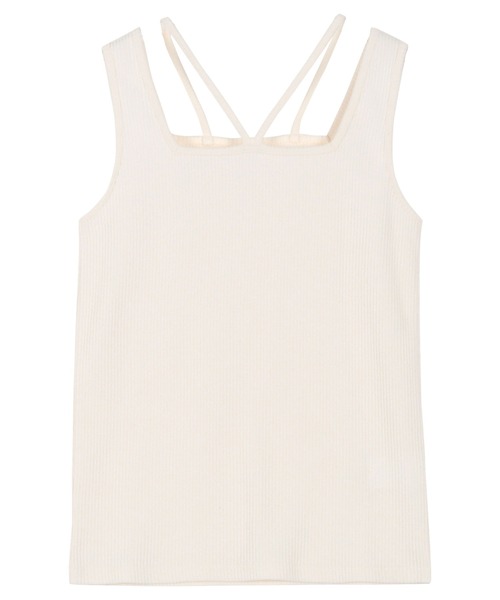 KOBE LETTUCE（コウベレタス）の「前後2wayホルタータンクトップ（タンクトップ・レディース・グレイッシュベージュ/ブラック/ホワイト×ブラック/ナチュラル・M）」の11枚目の写真