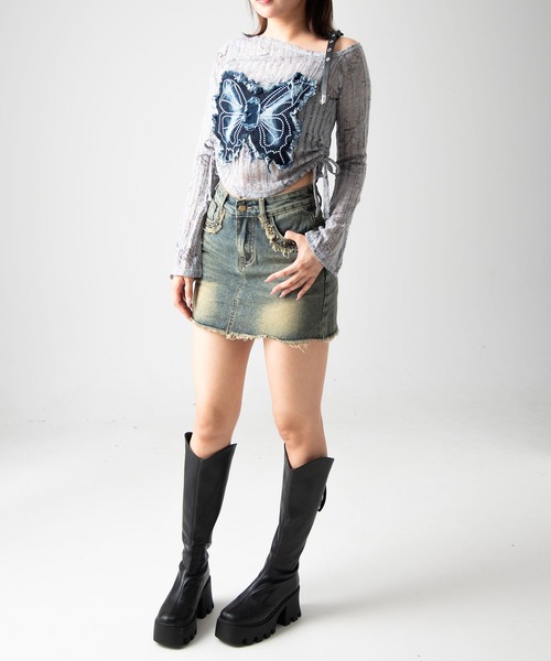 .KOM（ドットコム）の「A'GEM/9 × .kom 『.KOM/ドットケーオーエム』 バタフライデザイントップス（その他トップス・レディース・グレー・S/M）」の13枚目の写真