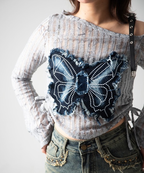 .KOM（ドットコム）の「A'GEM/9 × .kom 『.KOM/ドットケーオーエム』 バタフライデザイントップス（その他トップス・レディース・グレー・S/M）」の15枚目の写真