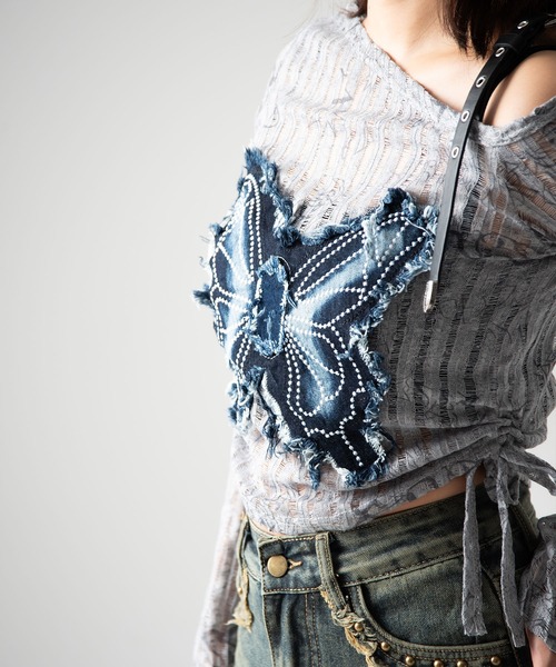 .KOM（ドットコム）の「A'GEM/9 × .kom 『.KOM/ドットケーオーエム』 バタフライデザイントップス（その他トップス・レディース・グレー・S/M）」の18枚目の写真