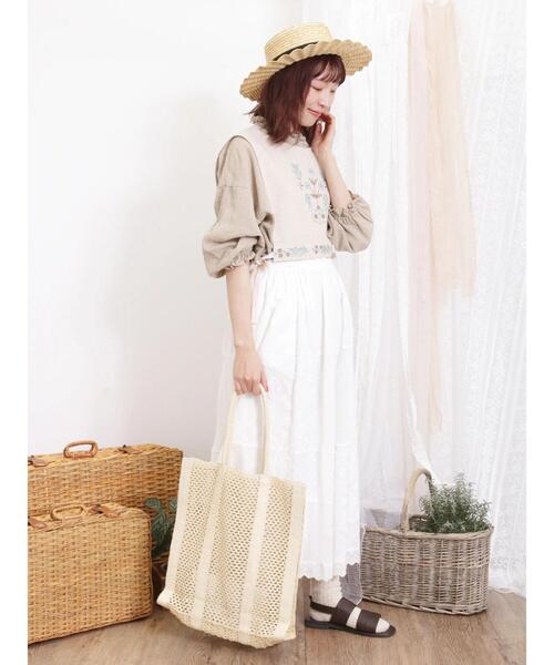 Samansa Mos2（サマンサ モスモス）の「【イージーケア】柄アソートリネン混フリルチュニック（シャツ/ブラウス・レディース・グリーン/ベージュ/チャコールグレー/ブラック/ラベンダー・F）」の19枚目の写真