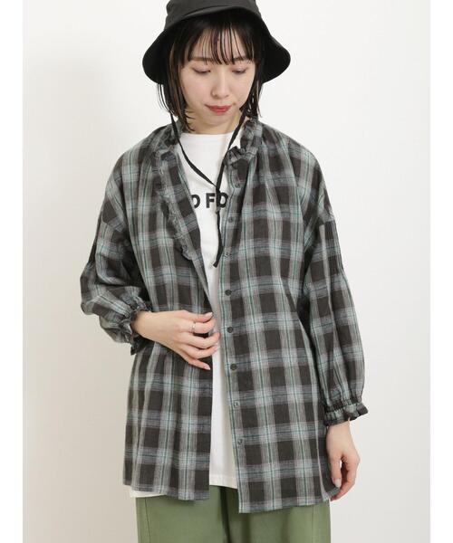 新品　SM2☆【イージーケア】柄アソートリネン混フリルチュニック Samansa Mos2（サマンサ モスモス）の「【イージーケア】柄