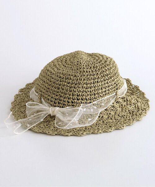 BREEZE(ブリーズ)の「リボン付ペーパーハット(ハット・キッズ・ブラウン/ベージュ・50/52/54)」の3枚目の写真