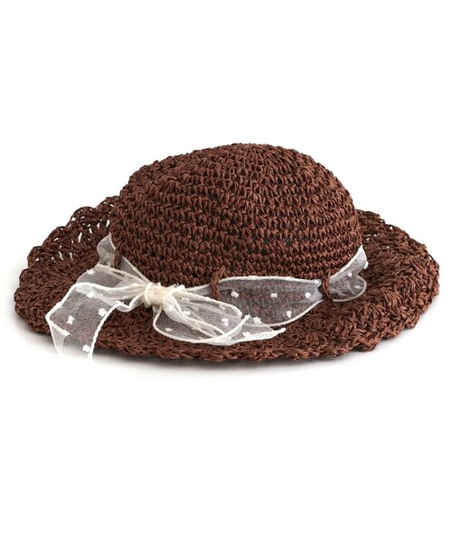 BREEZE(ブリーズ)の「リボン付ペーパーハット(ハット・キッズ・ブラウン/ベージュ・50/52/54)」の4枚目の写真