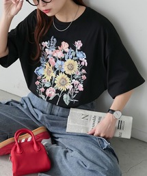 ヴィンテージフラワープリント BIGTEE