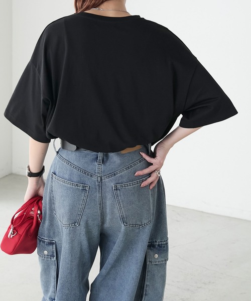 BONLECILL(ボンルシール)の「ヴィンテージフラワープリント BIGTEE(Tシャツ/カットソー・レディース・オートミール/オフホワイト/ブラック・FREE)」の7枚目の写真