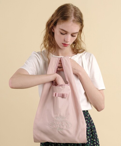 TOCCA(トッカ)の「POINT OF RIBBON ECOBAG エコバッグ(エコバッグ/サブバッグ・レディース・ベージュ系/ブラック系/スカイブルー系/ピンク系/ネイビー系・F)」の5枚目の写真