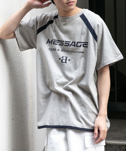 tシャツ 「UNISEX」AMES WORLDWIDE／メッセージラグラン T  2111570 レディース メンズ UNISEX】AMES WORLDWIDE／メッセージラグラン T 2111570（T