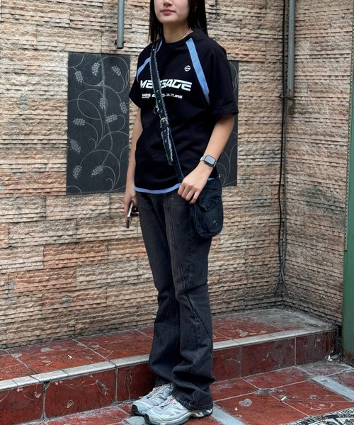 AMESWORLDWIDE（アメスワールドワイド）の「【UNISEX】AMES WORLDWIDE／メッセージラグラン T  2111570（Tシャツ/カットソー・レディース・ブラック/ホワイト/グレー・MEDIUM/LARGE/SMALL）」の13枚目の写真