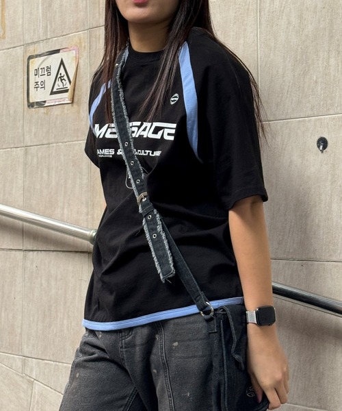 AMESWORLDWIDE（アメスワールドワイド）の「【UNISEX】AMES WORLDWIDE／メッセージラグラン T  2111570（Tシャツ/カットソー・レディース・ブラック/ホワイト/グレー・MEDIUM/LARGE/SMALL）」の15枚目の写真