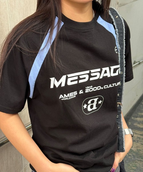 AMESWORLDWIDE（アメスワールドワイド）の「【UNISEX】AMES WORLDWIDE／メッセージラグラン T  2111570（Tシャツ/カットソー・レディース・ブラック/ホワイト/グレー・MEDIUM/LARGE/SMALL）」の16枚目の写真