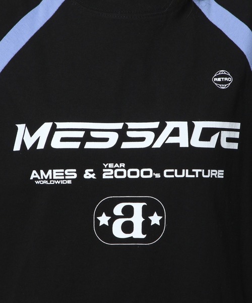 tシャツ 「UNISEX」AMES WORLDWIDE／メッセージラグラン T  2111570 レディース メンズ UNISEX】AMES WORLDWIDE／メッセージラグラン T 2111570（T