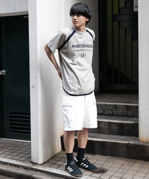 tシャツ 「UNISEX」AMES WORLDWIDE／メッセージラグラン T  2111570 レディース メンズ UNISEX】AMES WORLDWIDE／メッセージラグラン T 2111570（T
