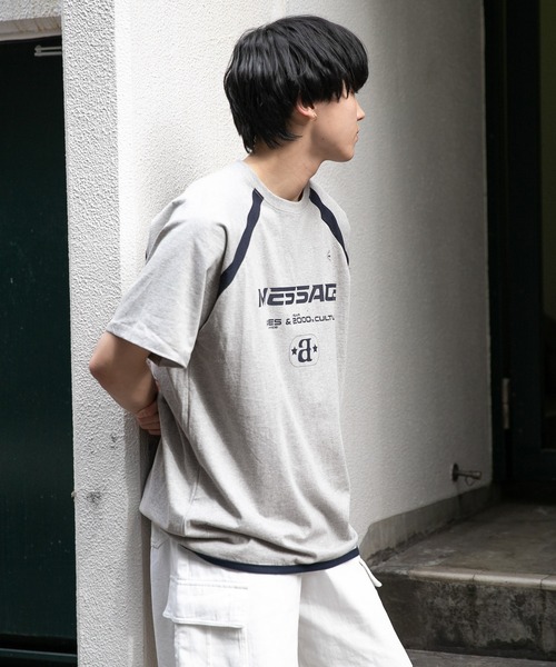 tシャツ 「UNISEX」AMES WORLDWIDE／メッセージラグラン T  2111570 レディース メンズ UNISEX】AMES WORLDWIDE／メッセージラグラン T 2111570（T