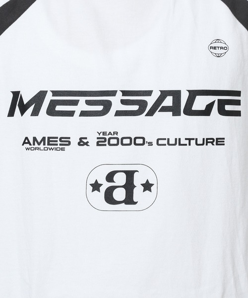 tシャツ 「UNISEX」AMES WORLDWIDE／メッセージラグラン T  2111570 レディース メンズ UNISEX】AMES WORLDWIDE／メッセージラグラン T 2111570（T